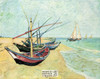 Fishing Boats on the Beach at Saintes-Maries by Vincent Van Gogh Painting Postcard by Classico SF #227-003, 8x10"