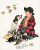 A BOY AND HIS DOG, Norman Rockwell Artwork Postcard, Classico SF #575-028, 8x10"