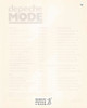 Depeche Mode 8x10" English Poster by Editions Nugeron #PA370, hole punched in corner