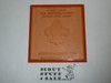 Molded Plastic Fleur-de-lis Neckerchief Slide, orange with plastic box by J-Mar