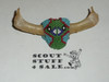 Beaded Steer Neckerchief Slide with Bone Antlers #9