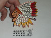 Wood Carved Indian Chief Neckerchief Slide, left facing
