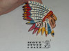 Wood Carved Indian Chief Neckerchief Slide, right facing