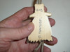 B. Thacker Eagle Wood Badge Carved Wood Bolo tie