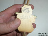 Bill Burch Boy Scout Leader Carved Wood Bolo tie