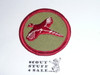 Pheasant Patrol Medallion, Olive Twill with plastic back, 1972-1989