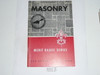 Masonry Merit Badge Pamphlet, Type 6, Picture Top Red Bottom Cover, 8-65 Printing