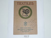 Textiles Merit Badge Pamphlet, Type 3, Tan Cover, 1925 Printing