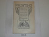 Printing Merit Badge Pamphlet, Type 2, White Cover, 1923 Printing