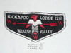Order of the Arrow Lodge #128 Kickapoo f1 Flap Patch, lt use