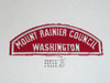 Mount Rainier Council Red/White Council Shoulder Patch - Boy Scout