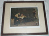"Headquarters" British Boy Scout Print by Ernest Carlos, 1915, framed with glass. Mounted to board. 17" x 14"