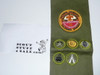 1960 Boy Scout Merit Badge Sash with 5 twill r/e merit badges and a 1960 National Jamboree Patch