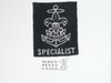 Sea Scout Position Patch, Specialist on blue felt, 1960's, MINT