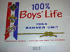 1964 100% Boys' Life Unit Banner / Award