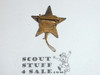Star Scout Rank Pin, bent Wire Clasp, 21mm wide, Wire Knot, Marked STERLING
