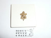 First Class Scout Rank Lapel Pin (Could be used as Generic Scouting Lapel Pin), Spin Lock Clasp, 16mm tall, cast knot, on issue card