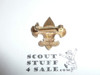 Tenderfoot Scout Rank Pin (Could be used as Generic Scouting Collar Pin), Spin Lock Clasp, 21mm Wide, BS of A & Pat. 1911 back markings