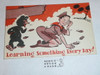Generic BSA National Supply Cartoon Post card, Learning Something Every Day, 1947