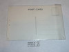 1957 World Jamboree Post Card, #6 of 12 Post card set drawn by Sid Wright, pin holes around the edge from tacking to a bulletin board