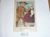 Boy Scout "Any Scouting I can do for you today little one" Post card, 1920's