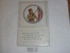 Patriotic Boy Scout Post Card, 1920