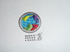 Citizenship in the World (Silver bdr) - Type H - Fully Embroidered Plastic Back Merit Badge (1972-2002)