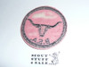 Longhorn Patrol Medallion, Red Twill with gum back, 1955-1971