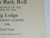 1916 Birchbark Roll For the Girls of the Big Lodge, Woodcraft League, Proof Edition, Has Seal of Seton Institute, Very Good Condition, By Ernest Thompson Seton