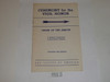 Vigil Ceremony Manual, Order of the Arrow, 1966, 10-66 Printing 18149