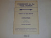 Vigil Ceremony Manual, Order of the Arrow, 1964, 10-64 Printing