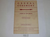 Ordeal Ceremony Manual, Order of the Arrow, 1966, 6-66 Printing, used