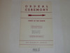 Ordeal Ceremony Manual, Order of the Arrow, 1965, 5-65 Printing