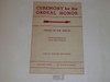 Ordeal Ceremony Manual, Order of the Arrow, 1950, 5-50 Printing