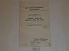 1964 Boy Scout Handbook Supplement, Realigned Boy Scout Requirements, 6-64 printing