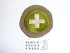 Safety - Type B - Wide Crimped Bdr Tan Merit Badge (1934-1935), was sewn but in very good condition