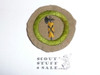 Civics - Type B - Wide Crimped Bdr Tan Merit Badge (1934-1935), was sewn but in very good condition