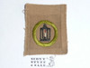 Metal Work - Type A - Square Tan Merit Badge (1911-1933), oversized cloth, lt use