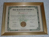 1916 Scoutmaster Warrant, Framed, Notice Chief Scout Left Blank due to Seton Removal