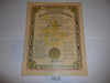 1939 Elements of Scoutmastership Part I Training Certificate, Presented