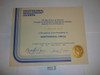 1984 Professional BSA Certificate for completion of Professional Circle, presented