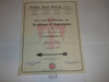 1980 Order of the Arrow Section W4A Certificate of Appreciation, presented