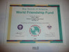 2007 World Friendship Fund Contribution Appreciation Certificate, presented
