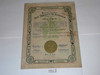 1920 Scoutmaster Warrant Certificate