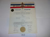 1963 Boy Scout Troop Charter, June, 15 year Veteran Troop