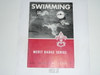 Swimming  Merit Badge Pamphlet, Type 6, Picture Top Red Bottom Cover, 2-54 Printing