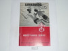 Lifesaving Merit Badge Pamphlet, Type 6, Picture Top Red Bottom Cover, 9-65 Printing