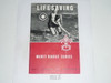 Lifesaving Merit Badge Pamphlet, Type 6, Picture Top Red Bottom Cover, 5-58 Printing