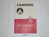 Camping Merit Badge Pamphlet, Type 5, Red/Wht Cover, 8-51 Printing
