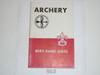 Archery Merit Badge Pamphlet, Type 5, Red/Wht Cover, 11-45 Printing